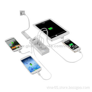 Multifunction USB Charger Cable for iPad, iPhone and Tablet, 100-240V, 50/60Hz Input Range